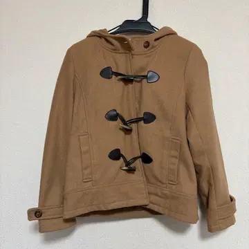 여성용 브라운 더플 코트