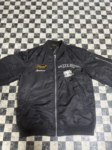 Betty Boop MA-1 자켓 블랙 베티짱 플래그 스태프