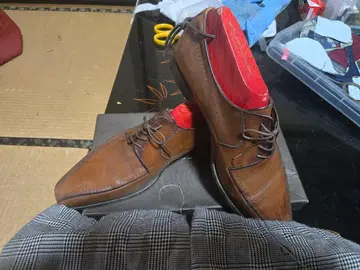 브라운 가죽 드레스 슈즈 레이스업