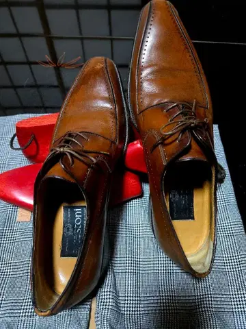 브라운 가죽 드레스 슈즈 레이스업