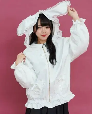 시크릿허니 토끼 귀 방수 집업 후드티