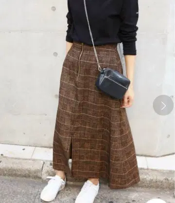 IENA 이에나 몰 체크 트라페즈 스커트 사이즈 : 36 브라운