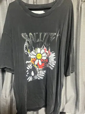 SALUTE 데이지 스마일리 PRINT 로고 워시드 T셔츠