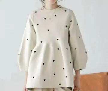 Lajour 하트 니트 페플럼 상의