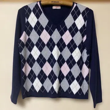 MCGREGOR 아가일 V넥 스웨터 긴팔