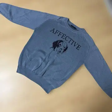 NIKO AND - 개 프린트 니트 스웨터 블루