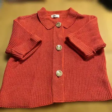 끌로에 오렌지 가디건 사이즈 40 5부 소매