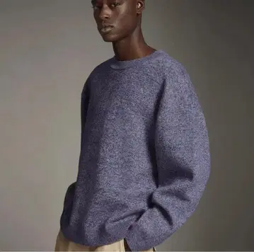 COS 코튼울 니트 블루 멜란지 S