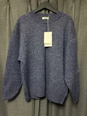 COS 코튼&울 오버 사이즈 니트 블루 멜란지 S