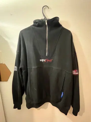 SEQUENT APPAREL 하프 지퍼 맨투맨 블랙