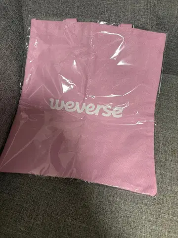 weverse 로고 토트백 핑크