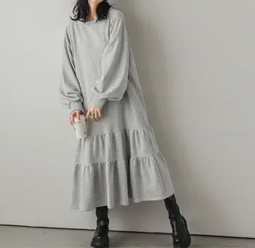 La-gemme/라지엠/티어드 롱 원피스/맨투맨/체형 커버