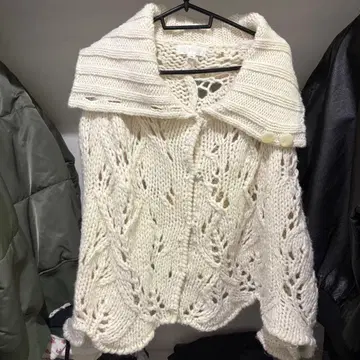 jillstuart knitted poncho white