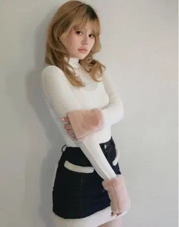 andmary Doggy fur tops pink