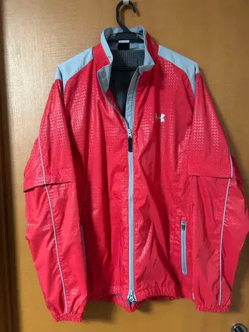 언더아머 레드 골프 자켓