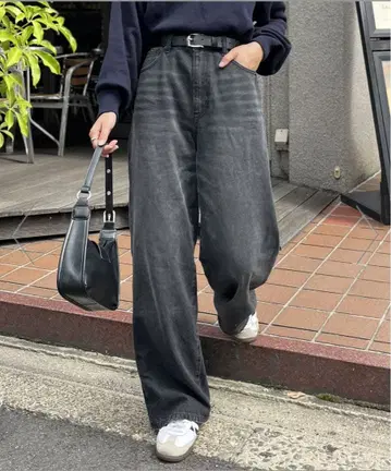 CPCM 하이웨스트 스트레이트 데님 L 블랙