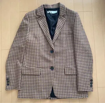 ZARA 자라 테일러드 자켓 체크 자켓