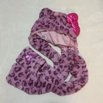 유니버설 키티 레오파드 무늬 머플러 햇