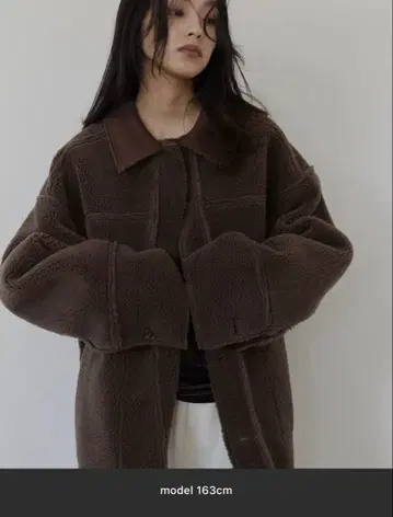 브라운 플리스 자켓 오버 사이즈
