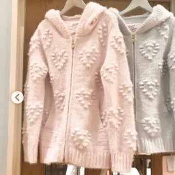 새상품급 젤라또피케 수플레 하트 폼폼 후드티