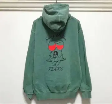 XLARGE 초레어 피그먼트 가공 후드 맨투맨