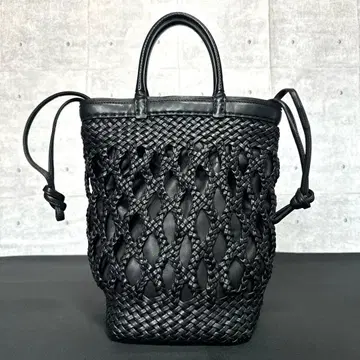 [ 미사용급 ] FALORNI NERO 인트레차트 램 가죽 토트백