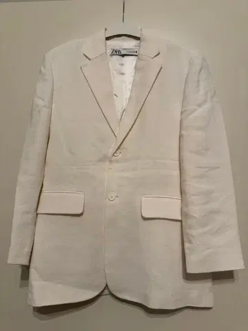ZARA 아이보리 테일러드 자켓 린넨