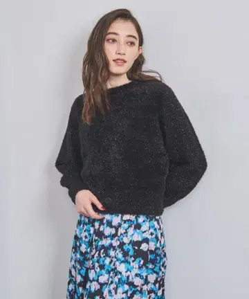 유나이티드 애로우즈 글리터 라메 크루넥 니트