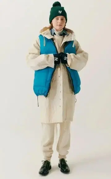 쉐라디자인 BEAMS 별주 다운 베스트 리버서블