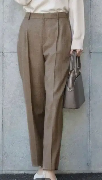 자유구 [세탁 가능] 워셔블 울 삭소니 와이드 팬츠