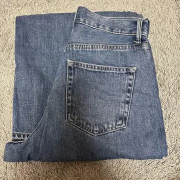 UNIQLO 배기 커브 청바지 숏 레 23인치 67BLUE