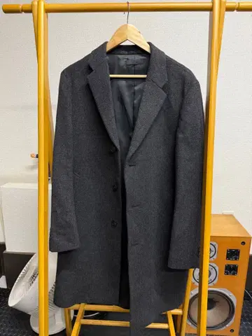 UNIQLO 울 소재 다크 그레이 롱 코트