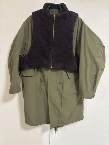 ANGIE 멀티WAY 보아 베스트 부착 M-65 모즈 코트 카키