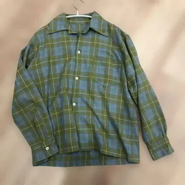 옴브레 체크 플란넬 셔츠 구제 의류