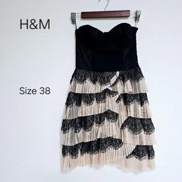 미사용 새상품 H&M 뷔스티에 미니 원피스 티어드 레이스