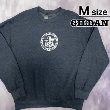USA 구제 의류 GILDAN 맨투맨 M 그레이 프린트 FCA 크리스천