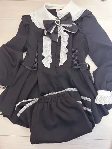 SecretHoney 사이드업헴 셋업 블랙