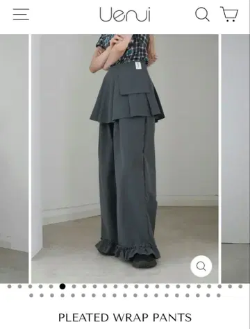 uenui 플리츠 랩 팬츠 2세트