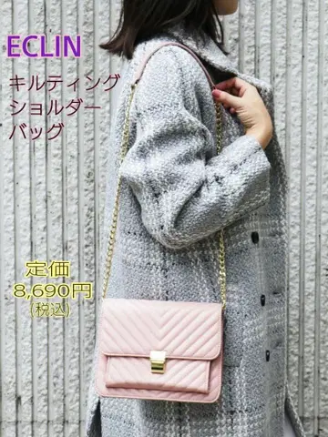 [ 새상품 ] ECLIN 퀼팅 숄더백 핑크