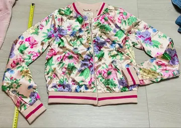꽃무늬 새틴 봄버 자켓 키즈 EU 164 일본 SS 상당