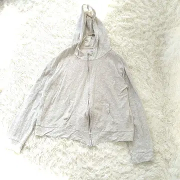 coen 후드 부착 풀 집업 후드티 M 코튼 라이트 그레이