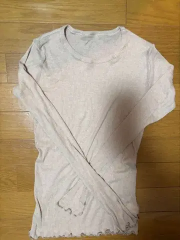 spick and span 시어 리브 롱 T 베이지