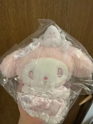 산리오 마이멜로디 화이트 딸기 티타임 풀 바디 봉제 인형 파우치