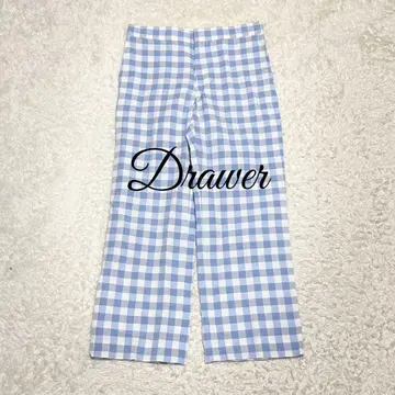 빅 사이즈 Drawer 드로어 깅엄 체크 크롭 팬츠