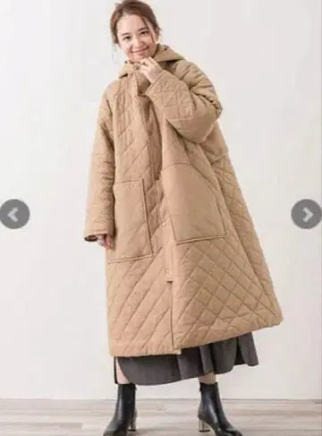 yori 퀼팅 롱 코트