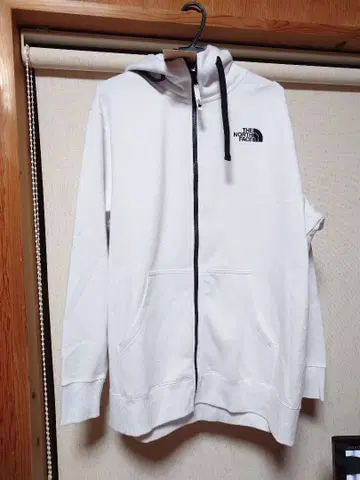 THE NORTH FACE 화이트 풀 집업 후드티 XL