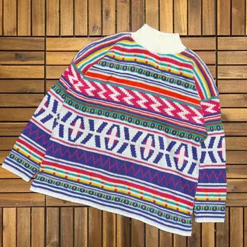 USA 제작 CROQUET CLUB 디자인 하이넥 니트 풀오버