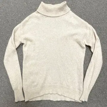Posh Alma 캐시미어 100% 터틀넥 스웨터 니트 M 아이보리