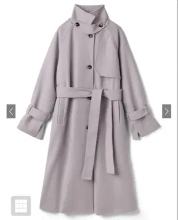 GRL 그레일 모카 리본 벨트 페이크 울 롱 코트