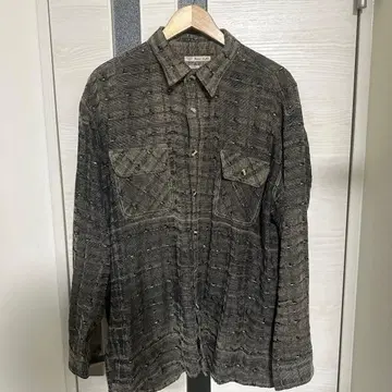 레어 Paris Style 체크 무늬 긴팔 셔츠 44/45